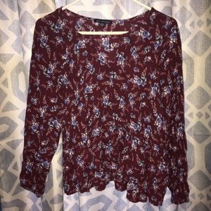 AE floral maroon tank